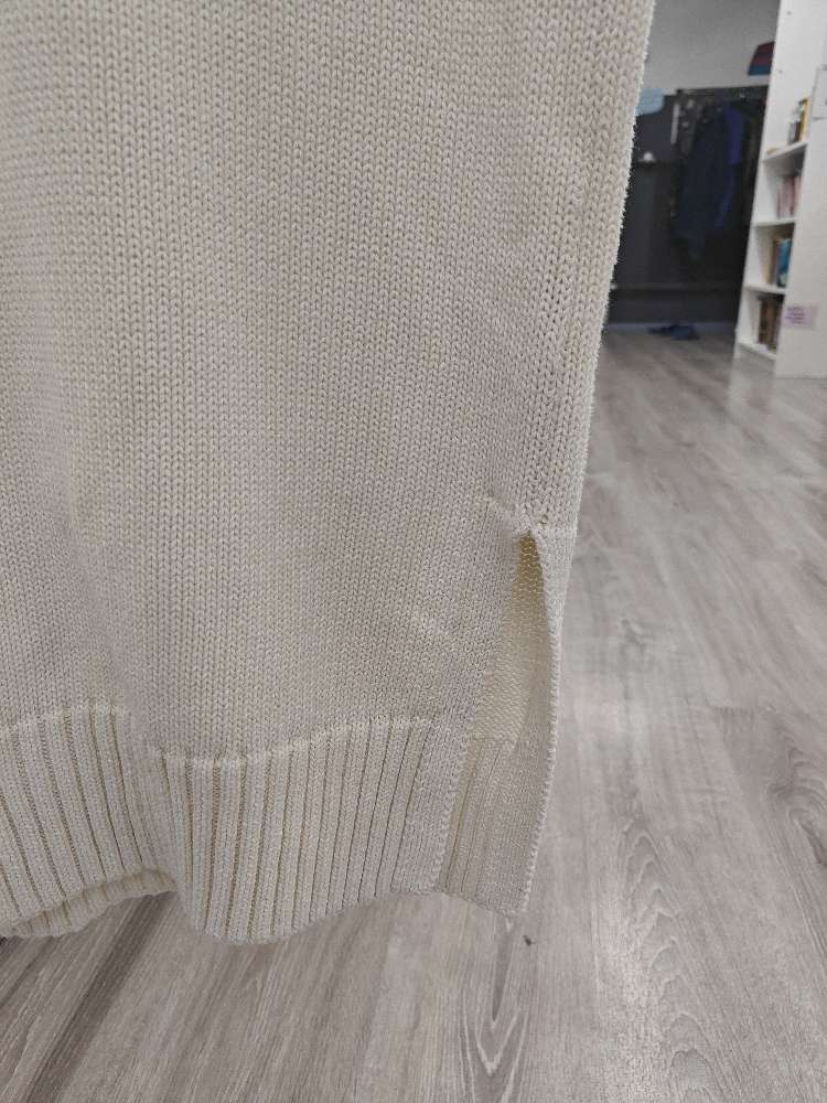 Ginatricot valkoinen pitkä neuleliivi, S