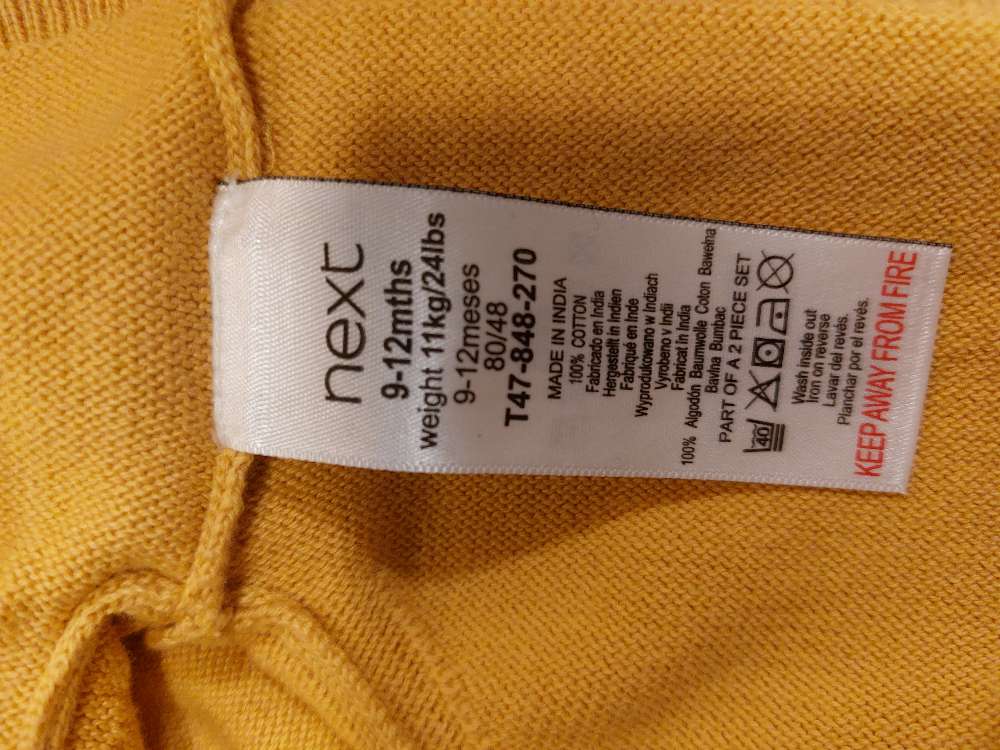 Sett - golla og kjóll Next 9-12 mán