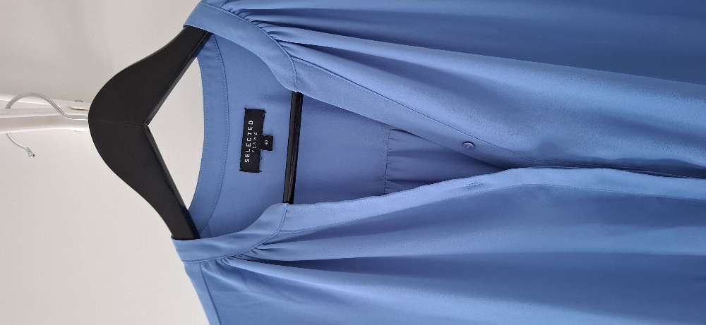 Selected st. 40 blár skyrtukjóll