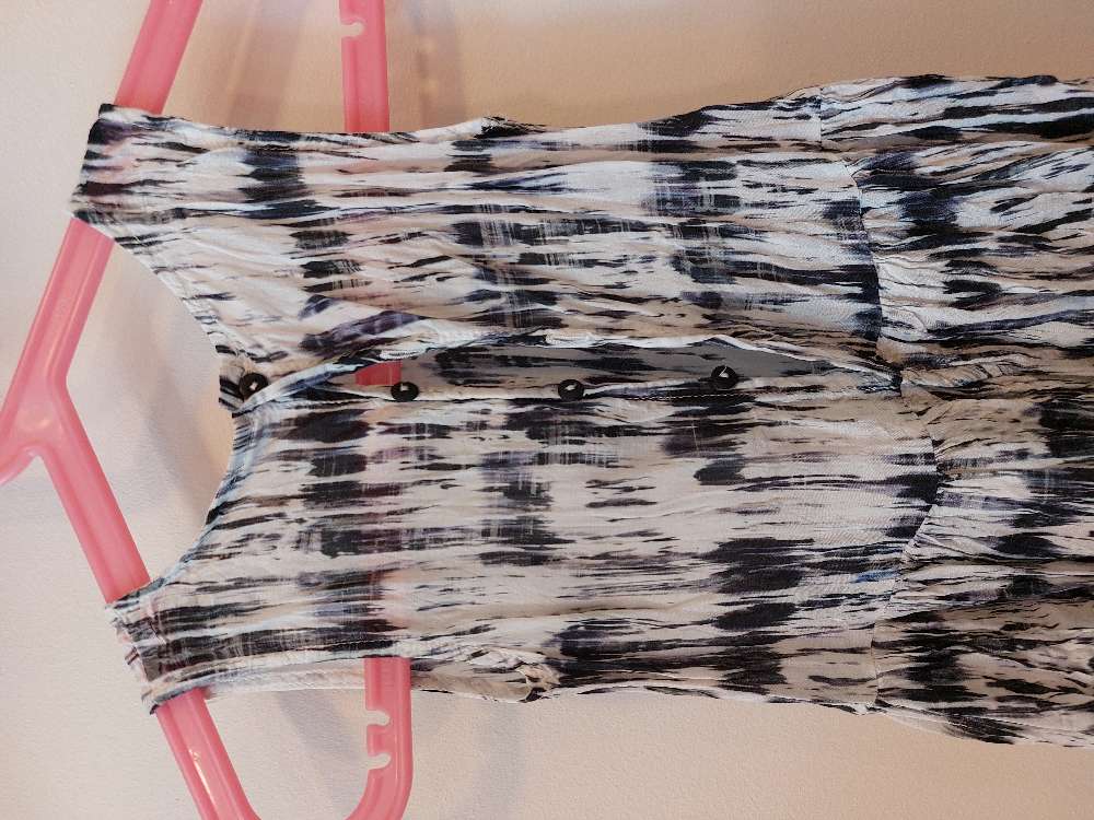 Þunnur kjóll st 92/98 hvítur/fjólu