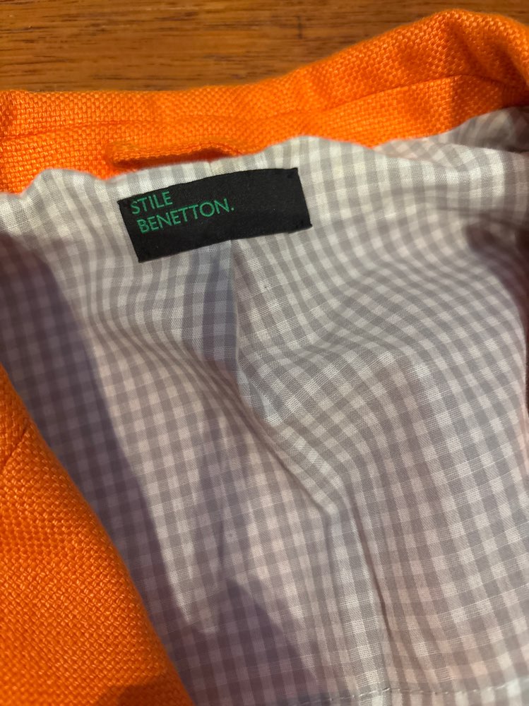 Benneton blazer oransje passer som M