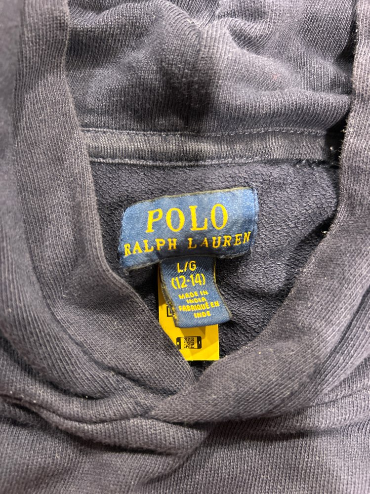 Ralph Lauren blå hettegenser str 12-14