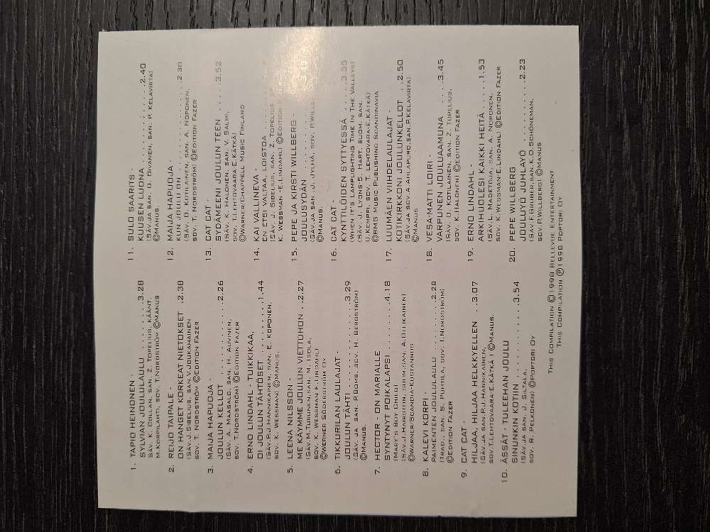 CD/ Jouluyö, Juhlayö