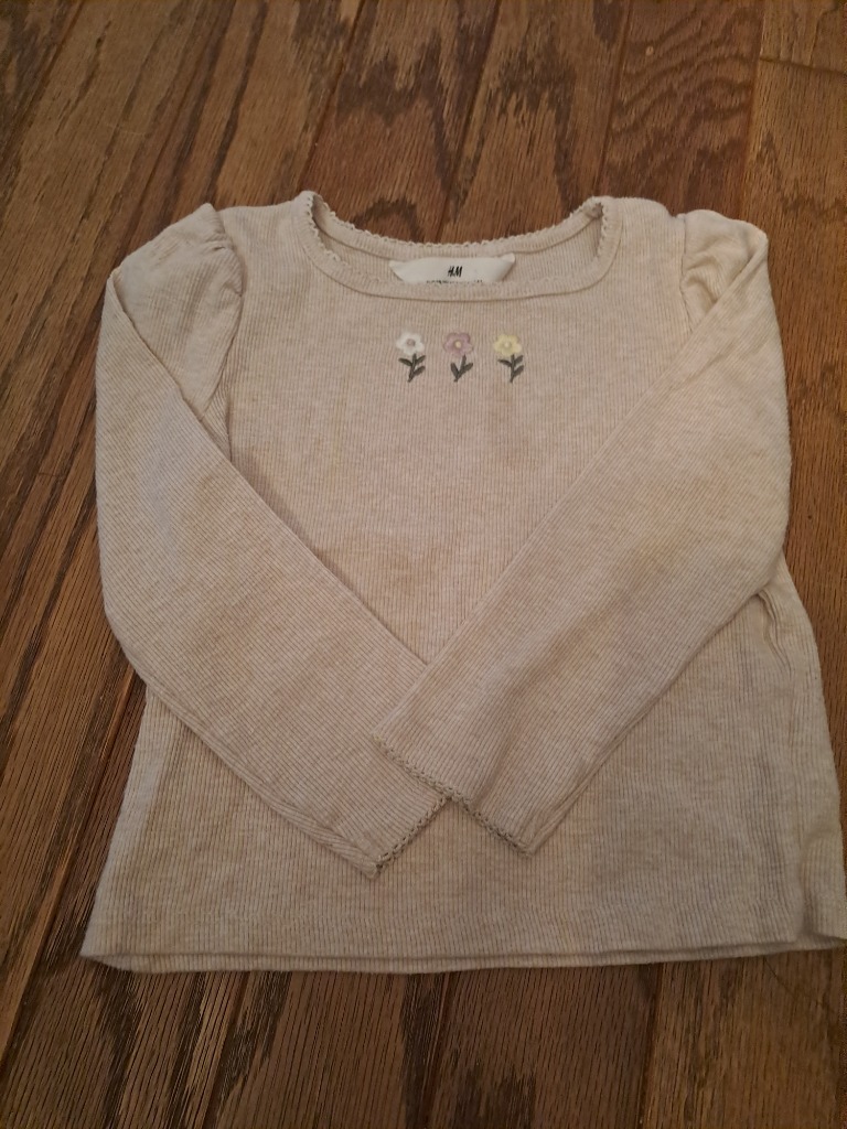 H&M blómapeysa og buxur str.98/104, 2-4 