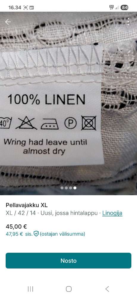 Pellavajakku, uusi