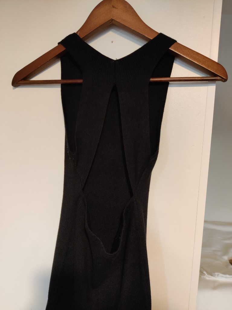 musta avoselkäinen Mangon mekko, L-koko