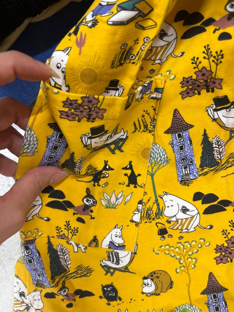 Keltainen Muumi Mekko Taskuilla 122