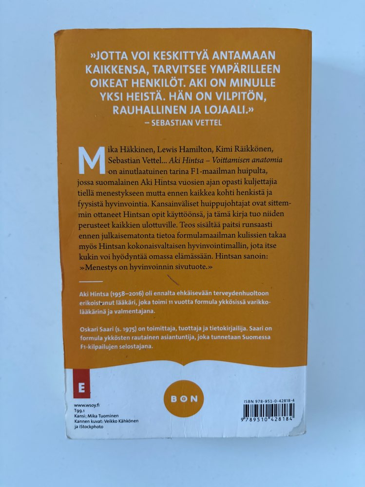 Aki Hintsa voittamisen anatomia kirja