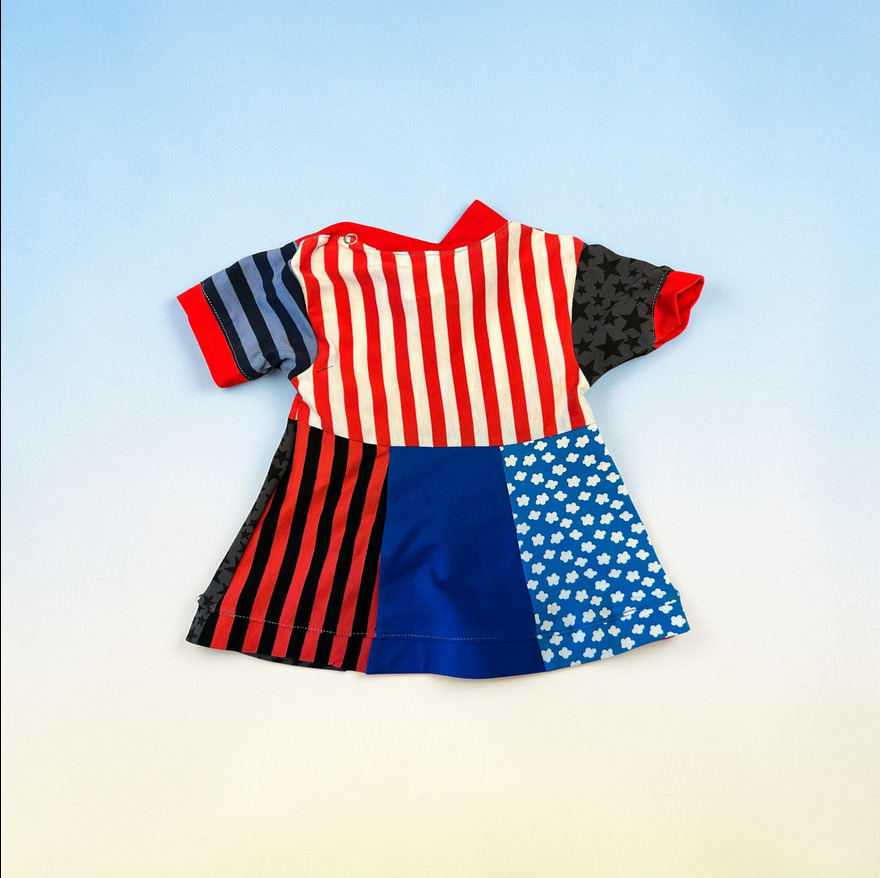 Uusi mekko sini/puna baby, 56cm