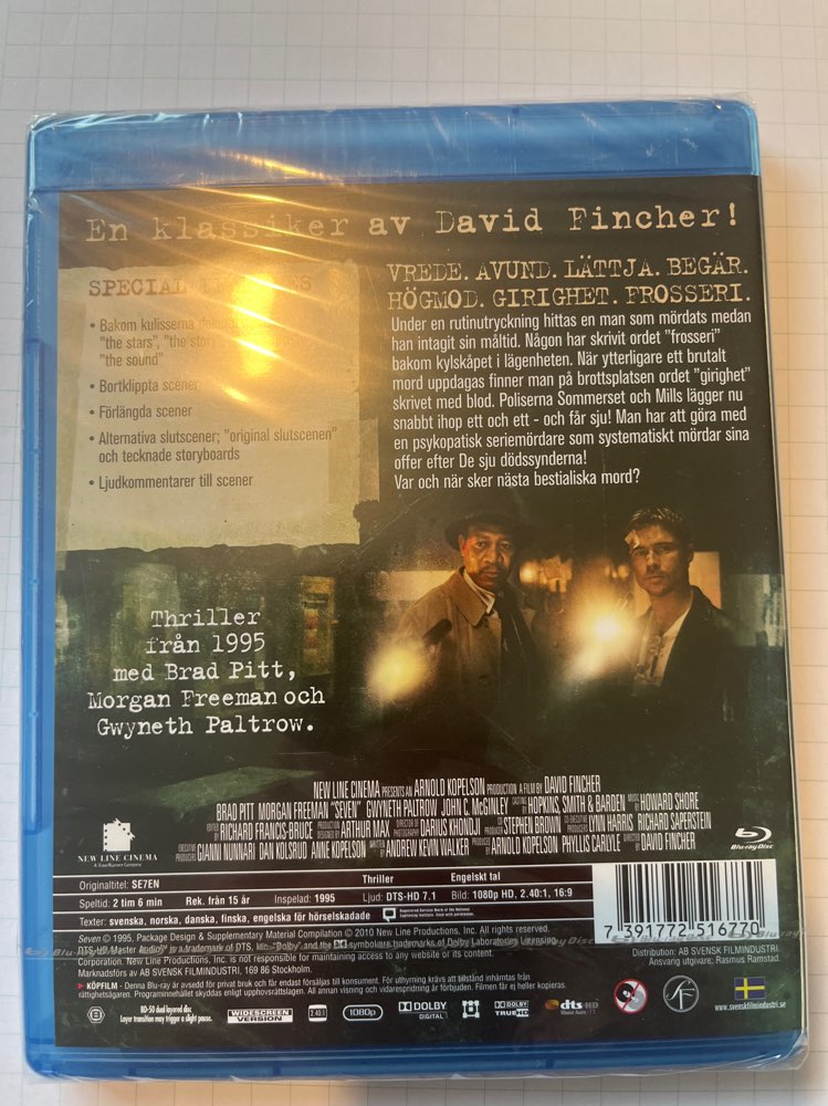 Seven/Blu-Ray/muoveissa