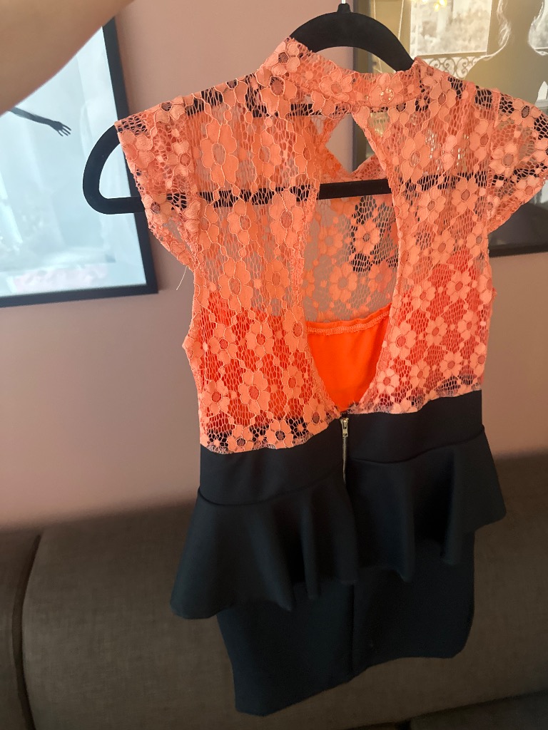 Peach-sort blondekjole XS/S 