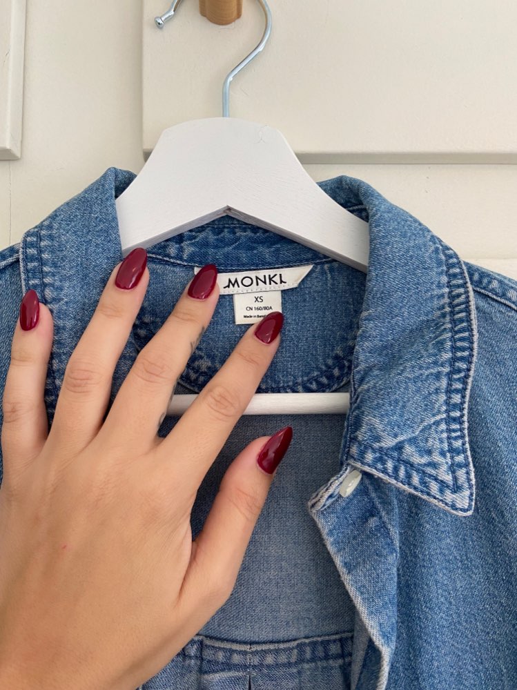 Denim skjorte oversized str xs