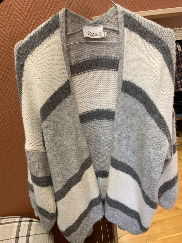 Stripene cardigan grå