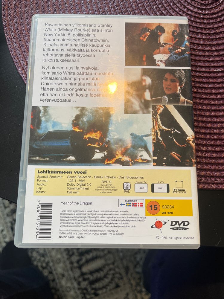 Lohikäärmeen Vuosi/DVD