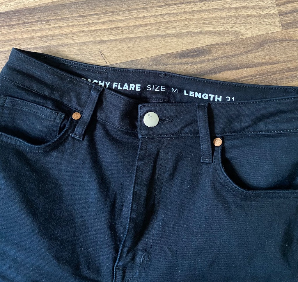 Never denim mustat farkut, koko M
