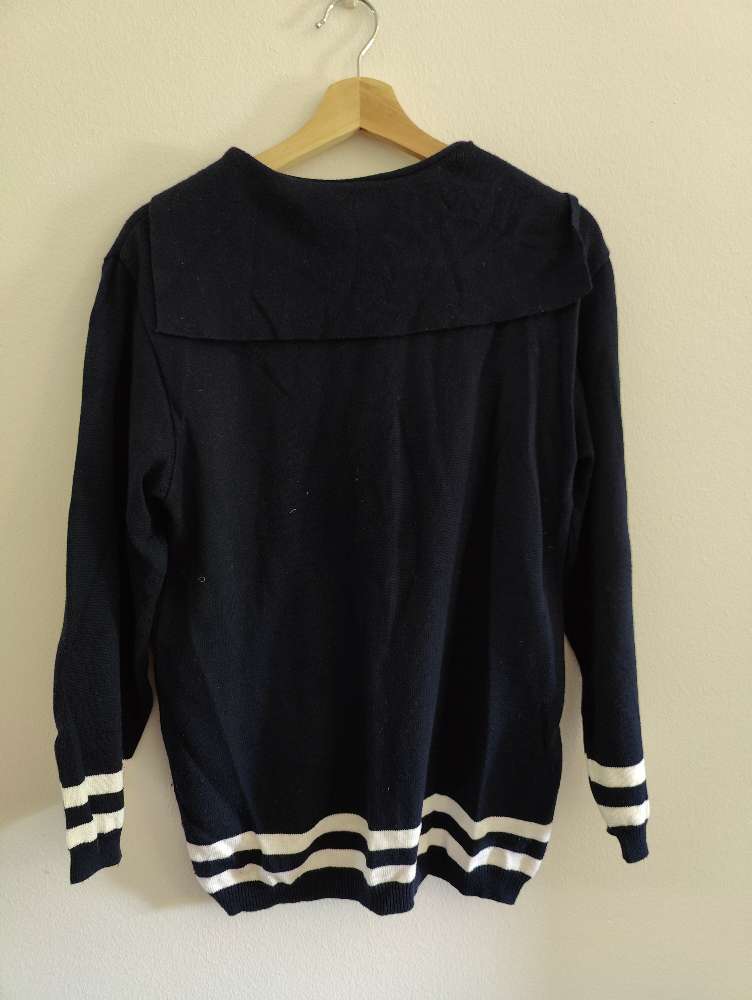 Sailorkauluksinen sininen neule M/L