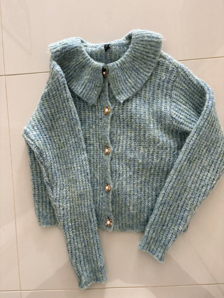 Cardigan i ullblanding