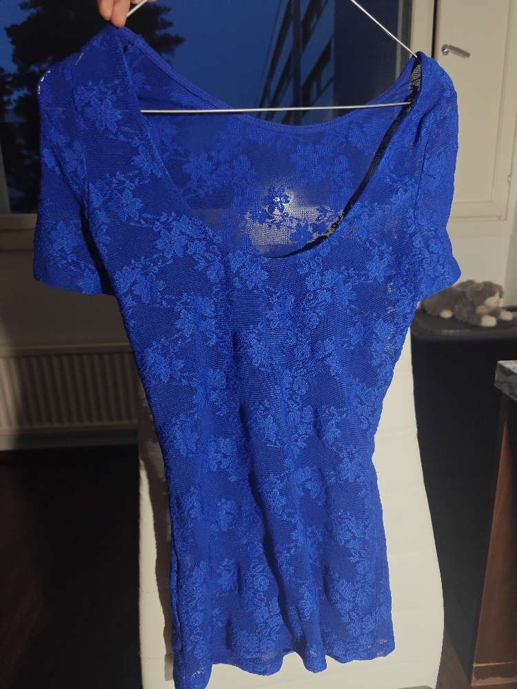 Pitsipaita, sininen, avoselkä XS