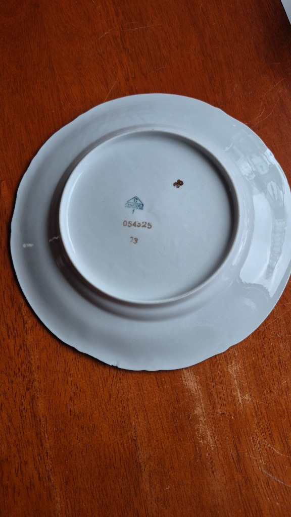 Ruusu/ kultareunainen lautanen vika