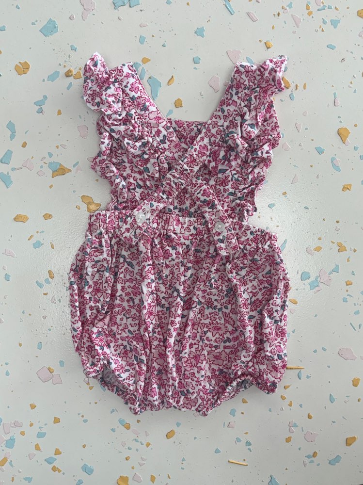 Size 000 Floral Romper - Pink