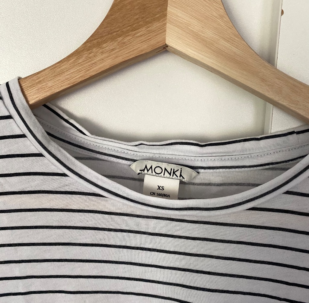 Monki raidallinen croptop, koko XS