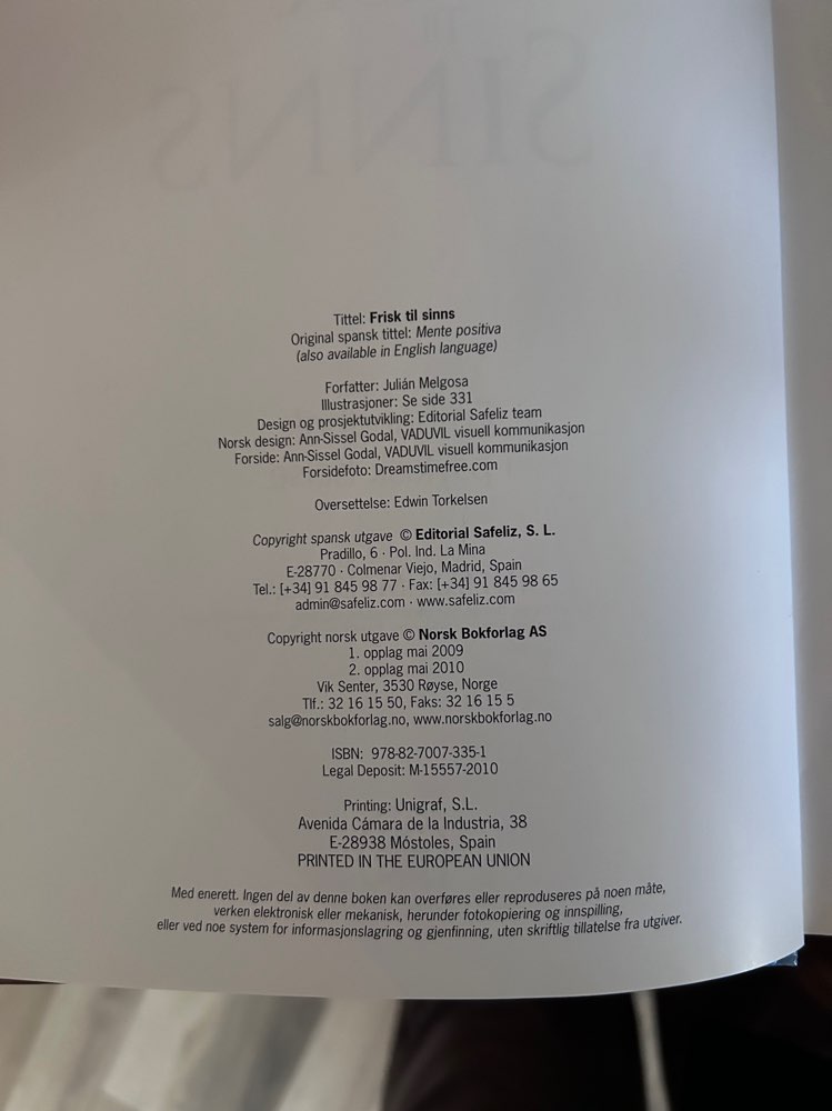 Boken «Frisk til sinns