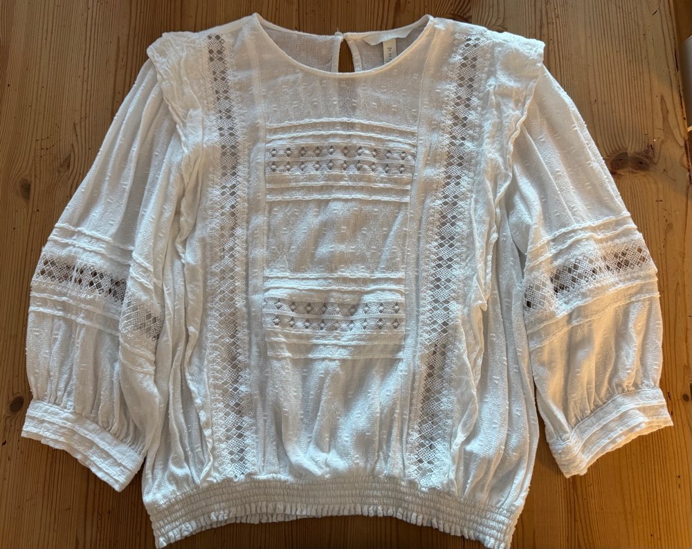 H&M hvit bluse str. XL