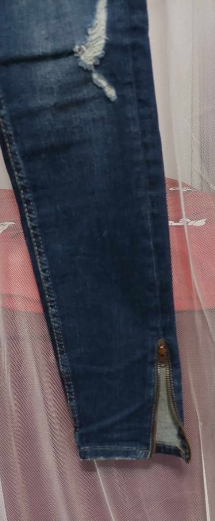 Siniset revitty stretch farkut 36