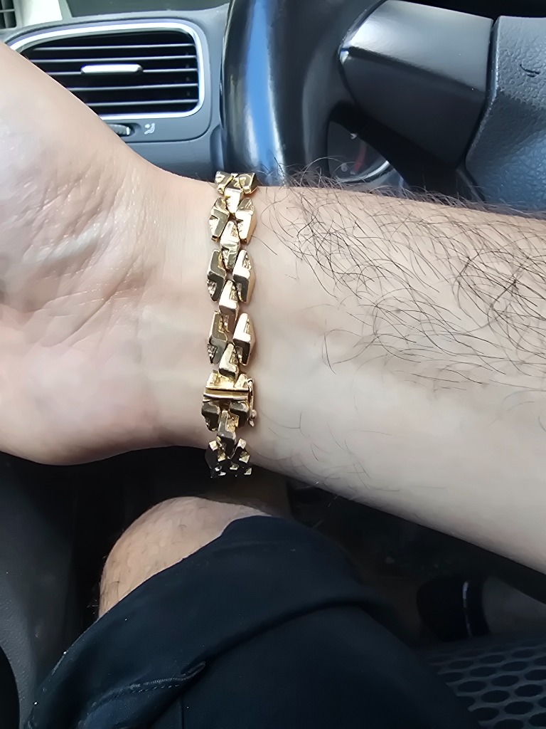 Blokk armbånd 750/18K 18g