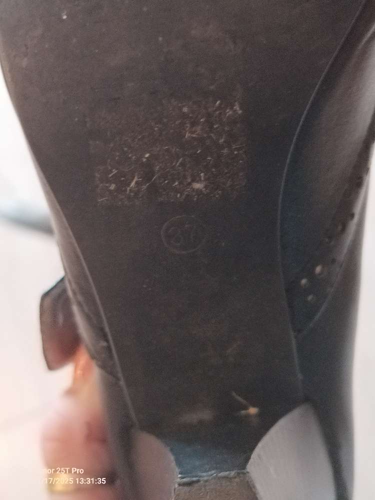 Leður hælaskór m/sylgju