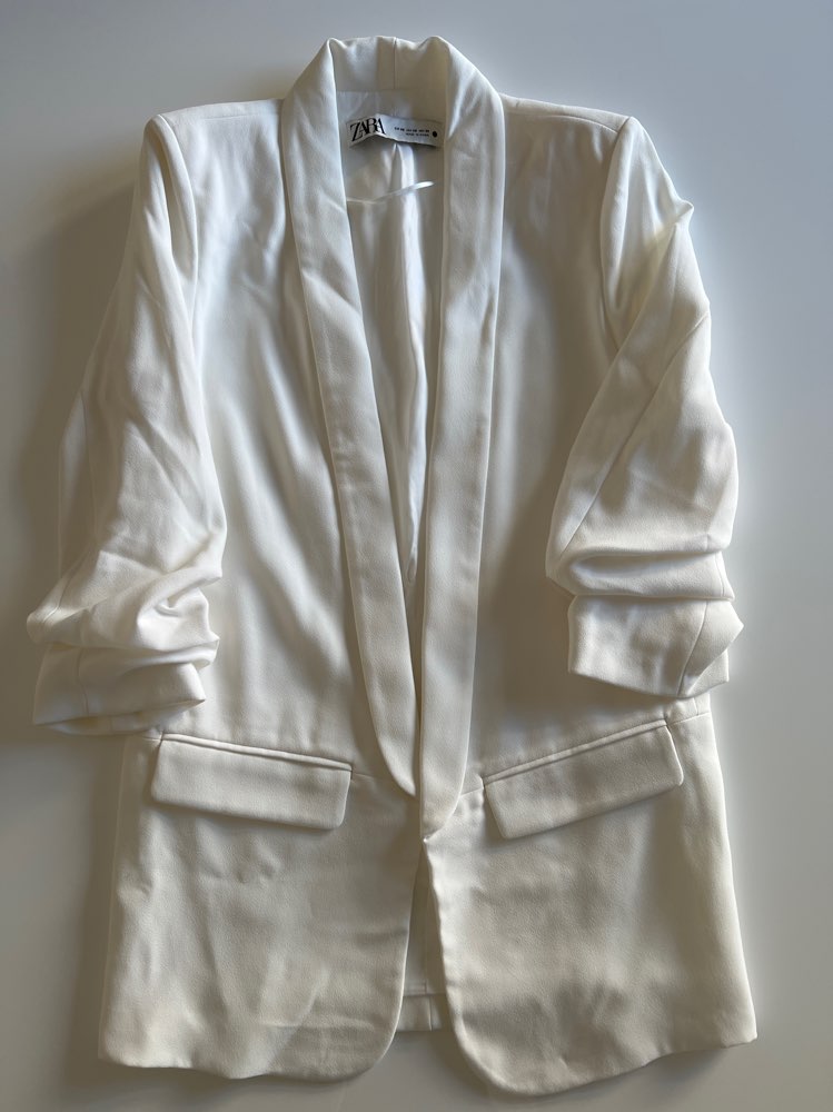 Zara white blazer xs
