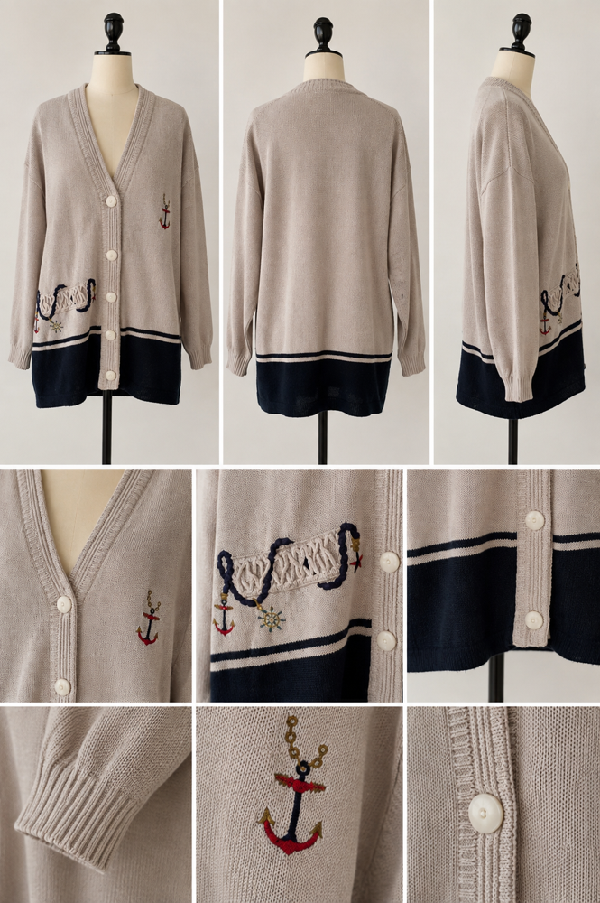 Vintage Piero Verona Nautical Cardigan