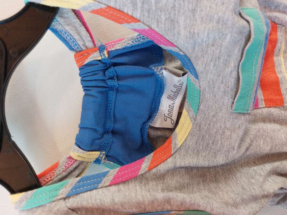 Hlýrakjóll st 3T grár/marglit