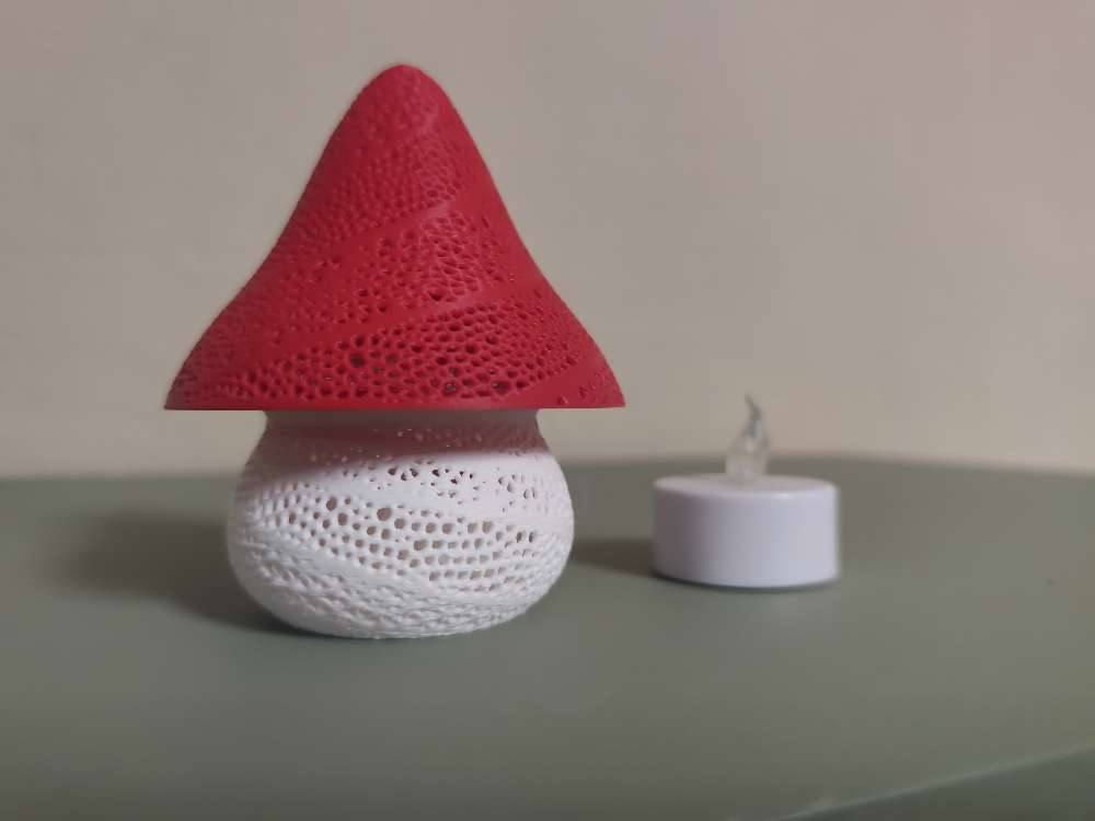 Glowing mushroom red