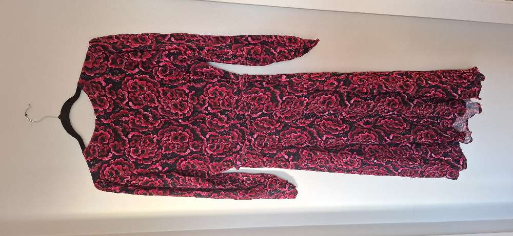 Ichi st. 40 rósa kjóll bleik/svartur