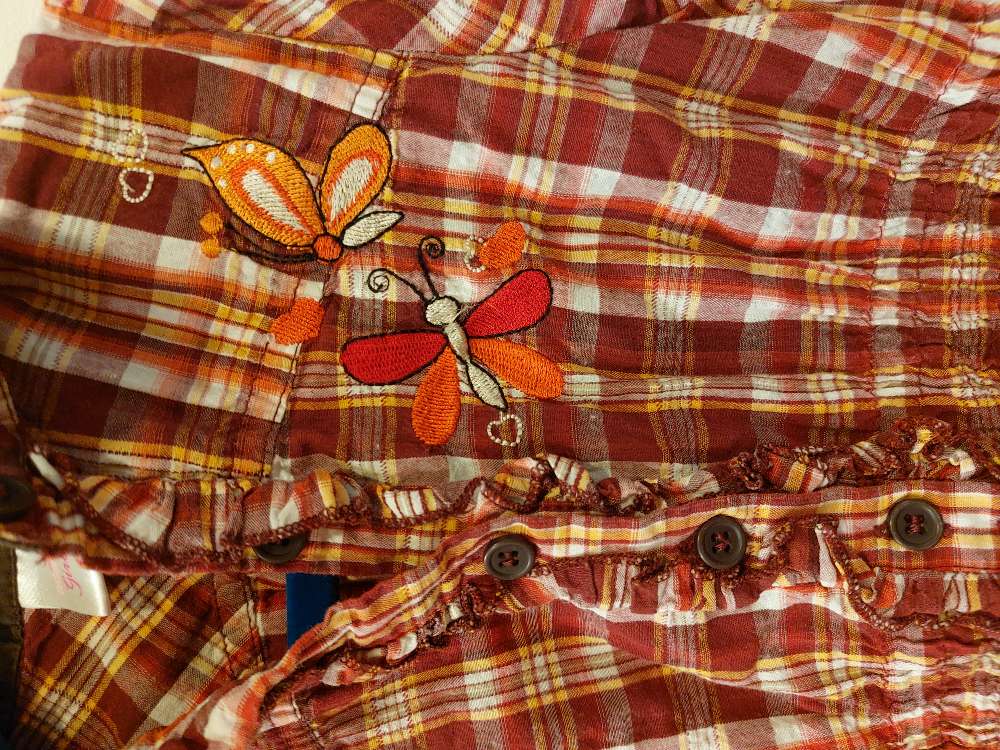 Rauð köflóttur skyrtukjóll st 98