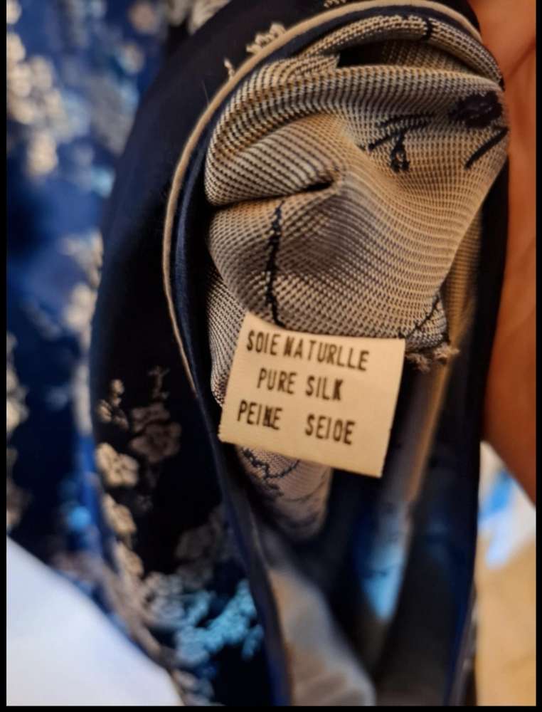 Sininen silkkimekko XXL