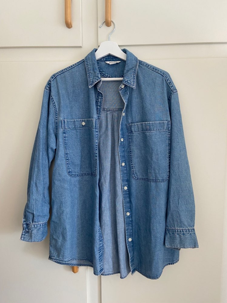 Denim skjorte oversized str xs