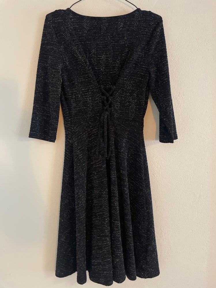 B-young svart glitterkjole S