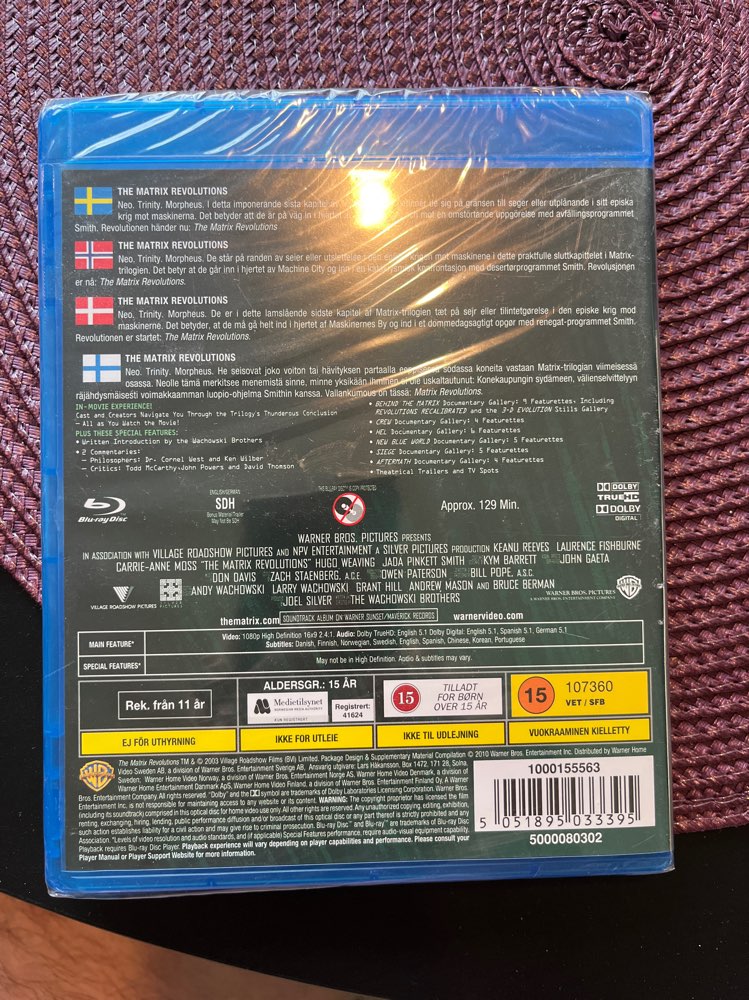 Matrix Revolutions/Blu-Ray/muoveissa