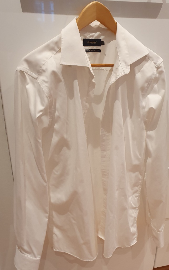 Hvit herreskjorte str L 