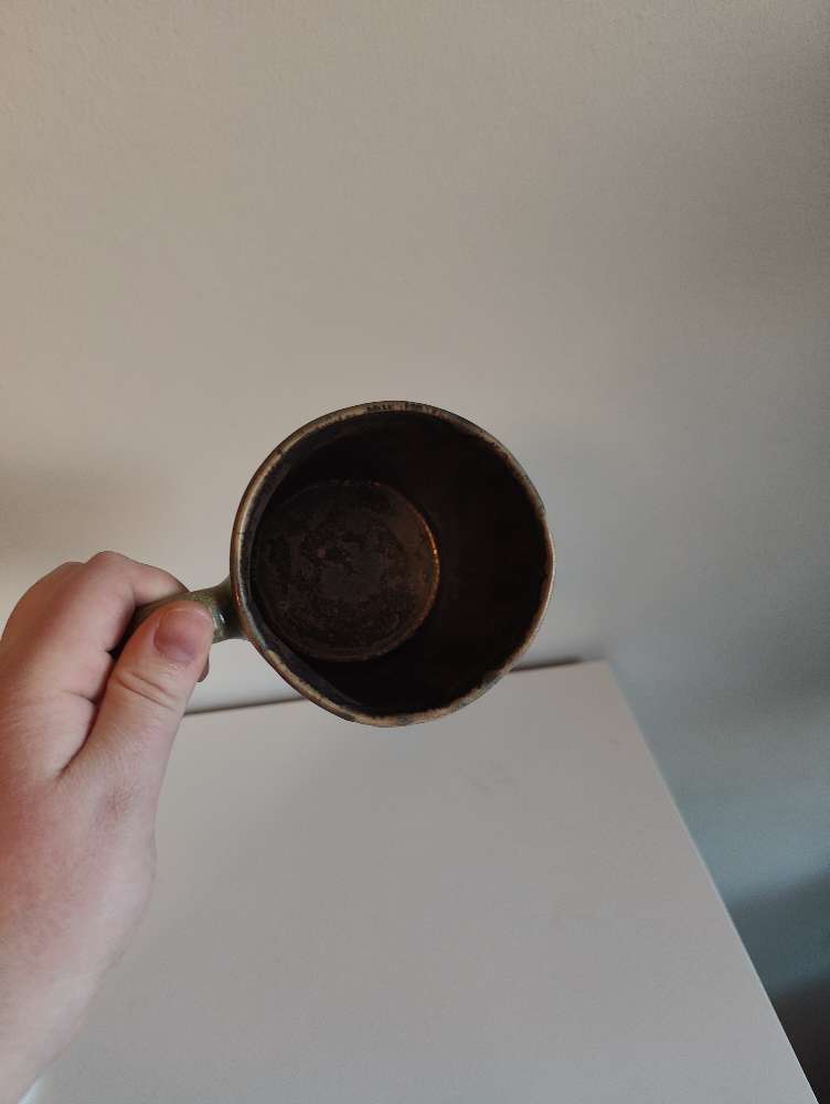 Iso puu keramiikka kuppi vihreä