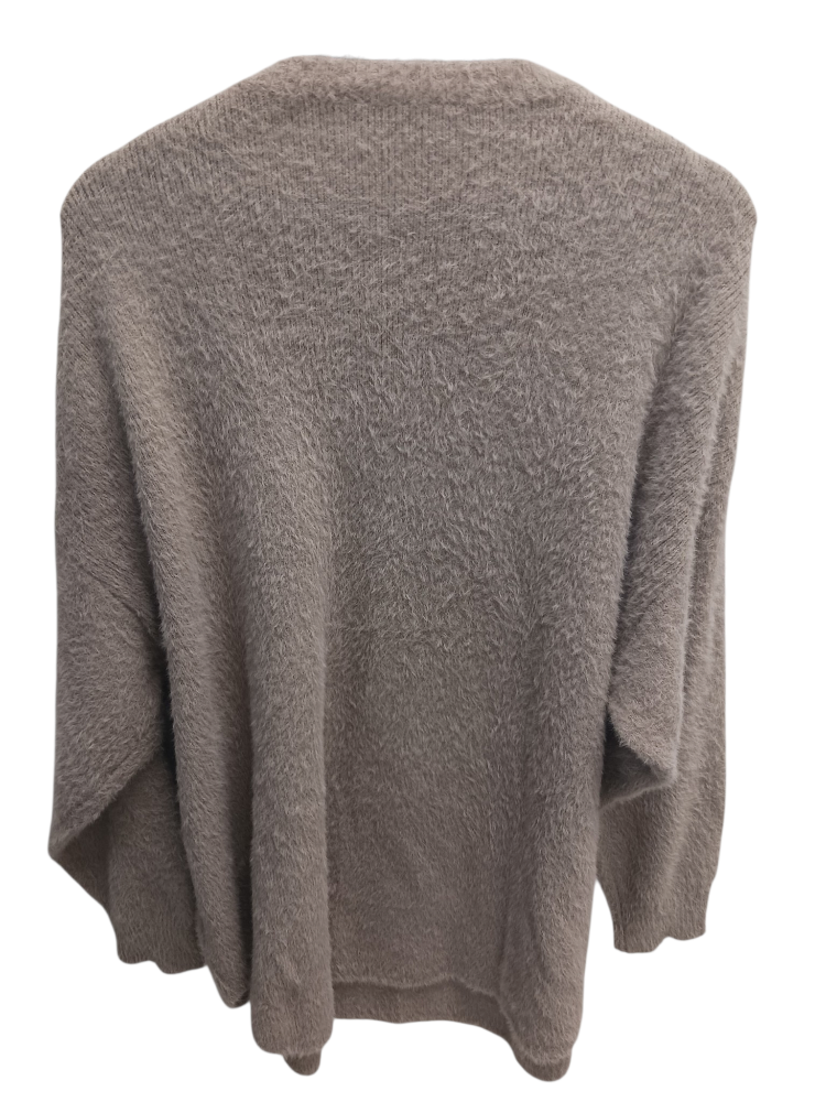 Harmaa beige neulemekko 3XL