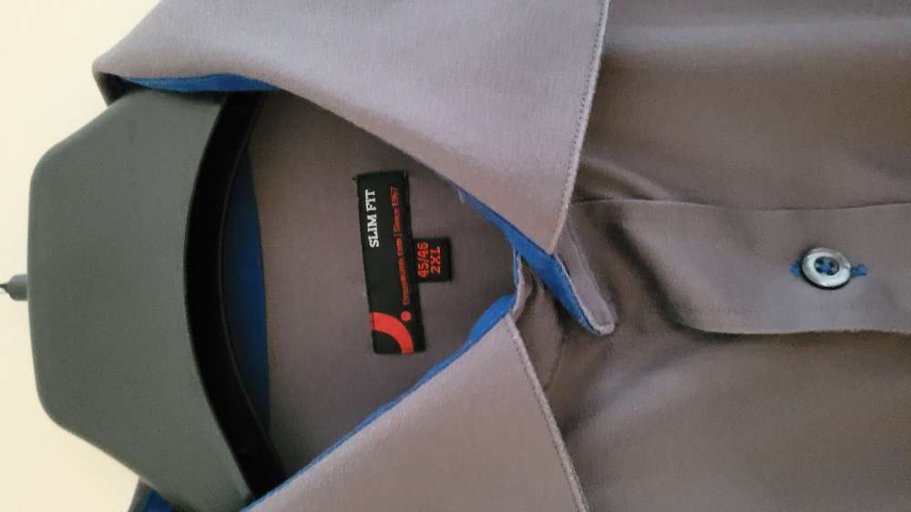 DRESSMANN, slim fit harmaa paita. 2XL