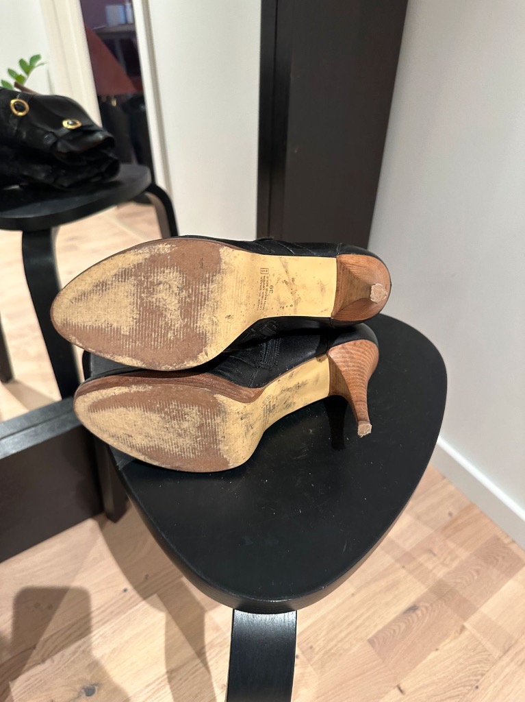 Bronx svart skinn boots 39