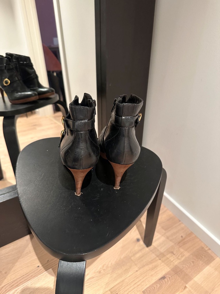 Bronx svart skinn boots 39