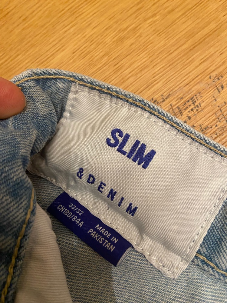Slim jeans str 34/32 Gutt/herre