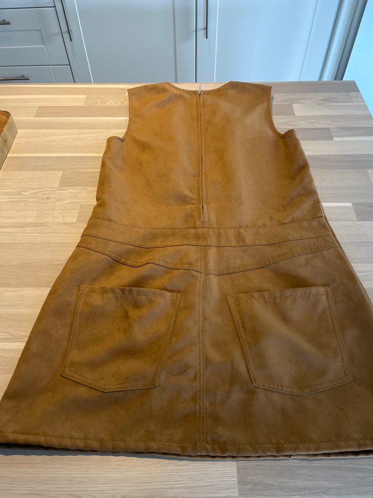 (Semsket )polyester kjole brun S