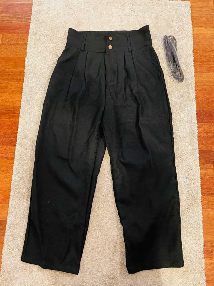 Þykkar draktar buxur belti fylgir XL