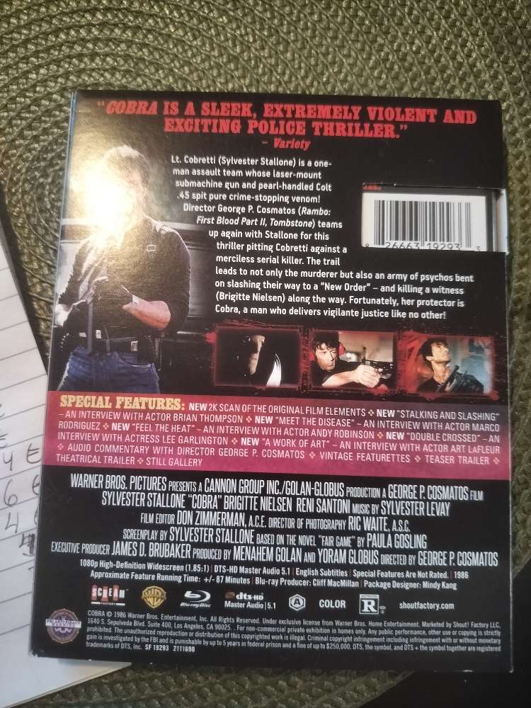 Cobra region A blu-ray